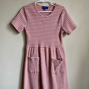 Girls MaisonMe Maisonette Knit Dress Pink Stripe Size 8